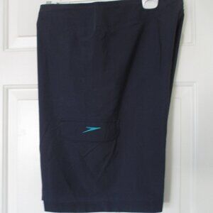 Speedo Mens Navy Swim Board Short w/Cargo Pocket NWOT - Size 36W